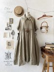画像1: MARCHE' DE SOEUR／革タグストール付きスキッパーワンピース・オリーブドラブ (1)