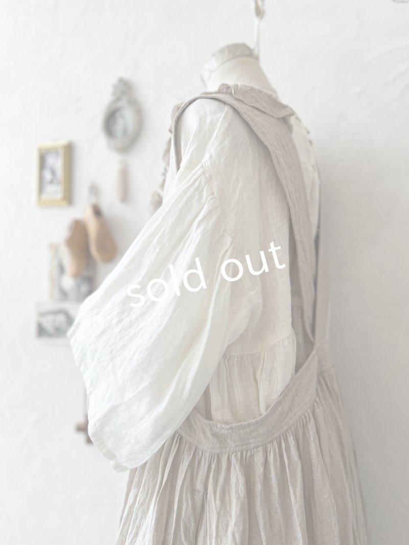 画像11: 【予約販売】MARCHE' DE SOEUR／フローフリルエプロンワンピース・生成り (11)