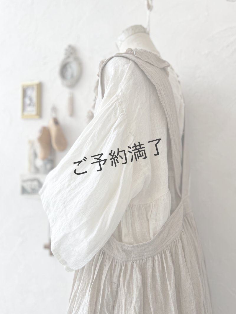 画像11: 【予約販売】MARCHE' DE SOEUR／フローフリルエプロンワンピース・生成り (11)