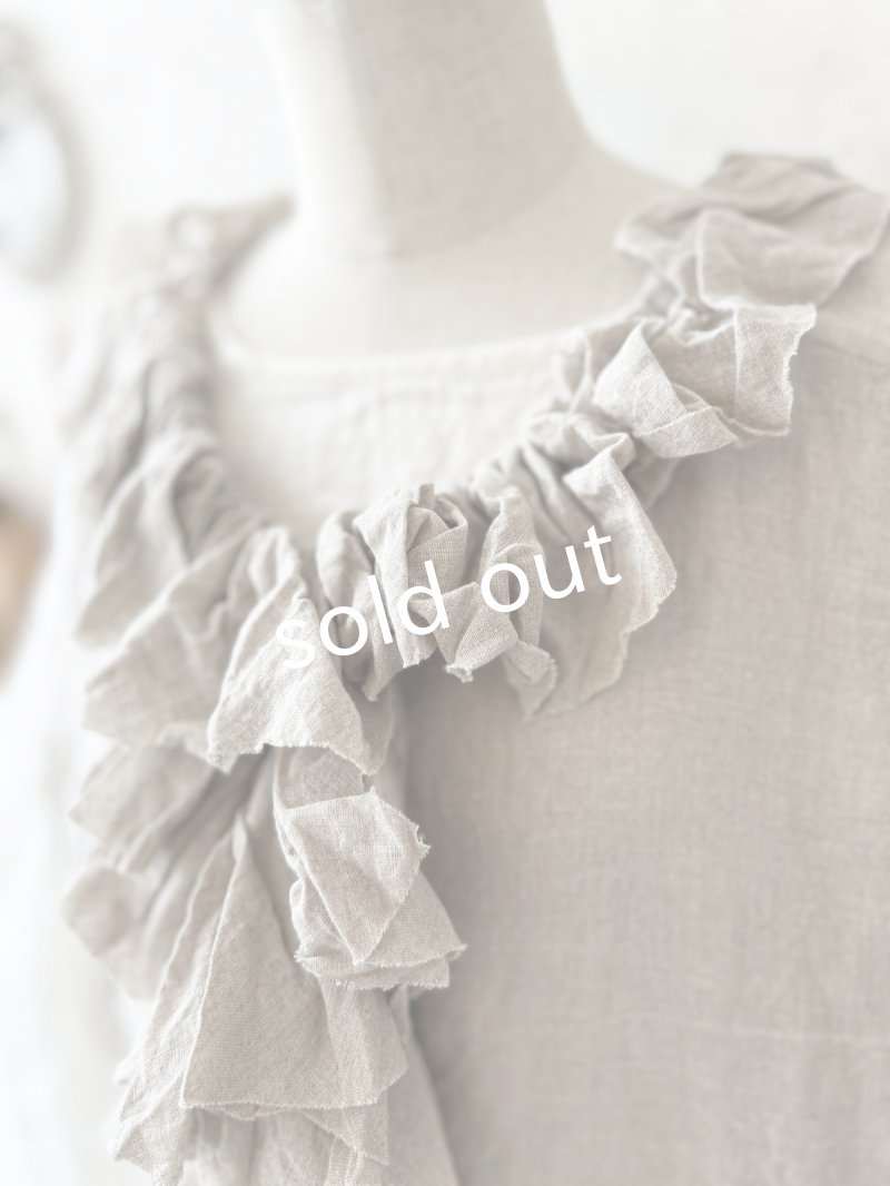 画像8: 【予約販売】MARCHE' DE SOEUR／フローフリルエプロンワンピース・生成り (8)