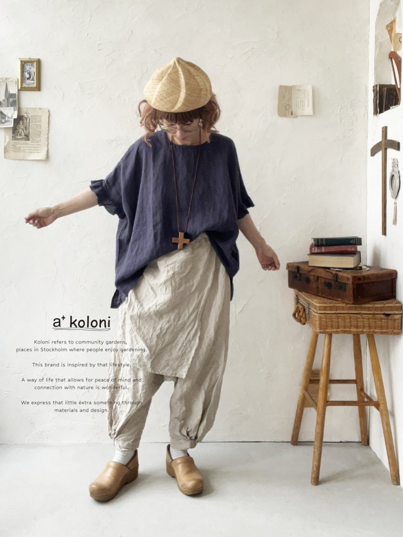 画像2: a+koloni／東炊きリネン袖フリルプルオーバー（4color） (2)