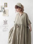画像22: MARCHE' DE SOEUR／革タグストール付きスキッパーワンピース・オリーブドラブ (22)
