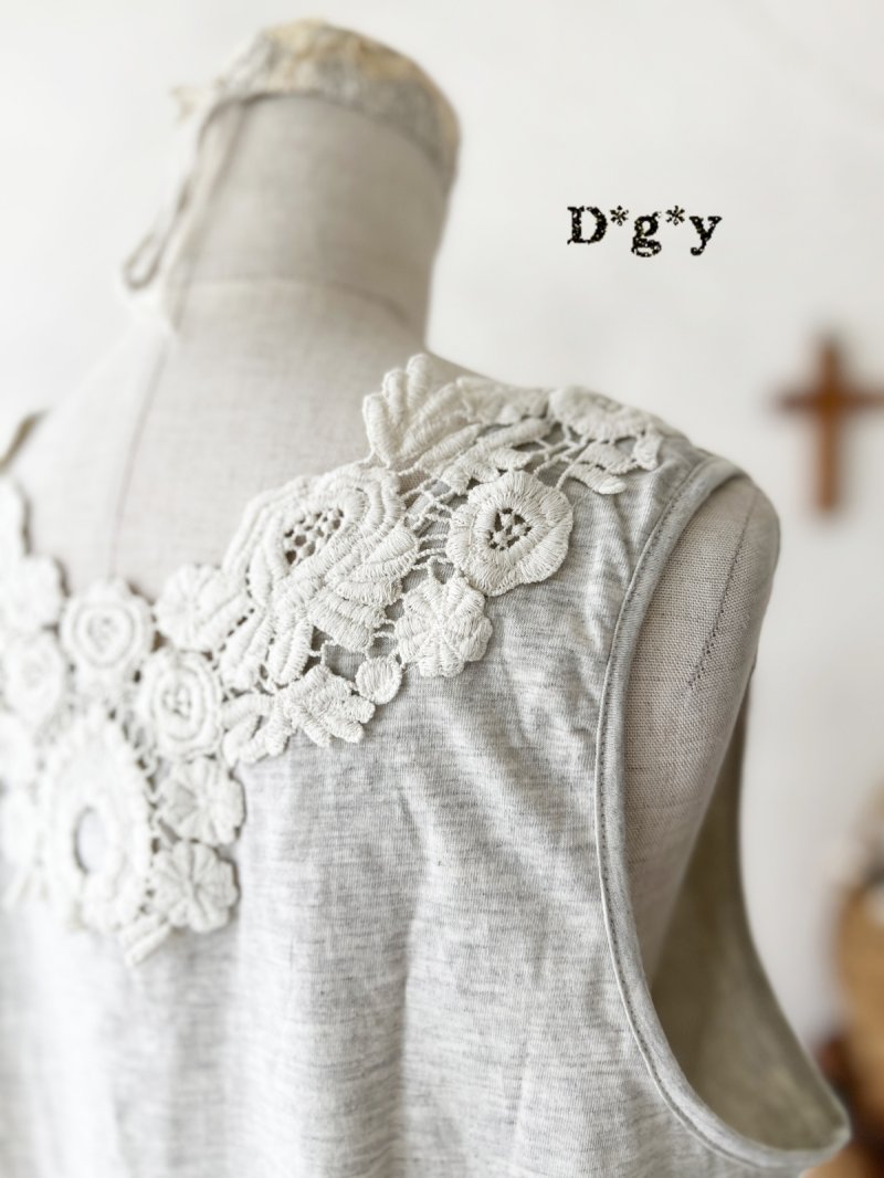 画像1: Dgy／レース天竺タンクトップ（3color） (1)