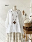 画像1: Libera&Capricciosa／オリーブリネンフードプルオーバー・ラウンド (1)