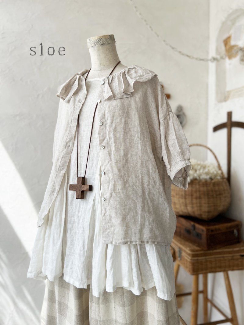 画像3: sloe/フリル襟ブラウス・生成り (3)
