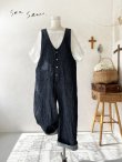 画像1: seasew.／109 デニムオーバーオール・チャコール (1)
