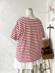 画像9: seasew.／402 ボックスポケットTシャツ・レッドボーダー (9)