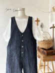 画像2: seasew.／109 デニムオーバーオール・チャコール (2)
