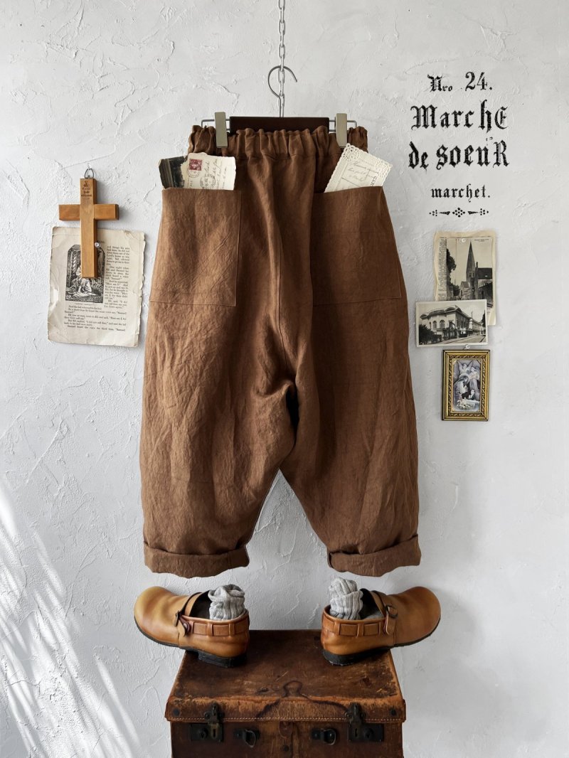 画像3: MARCHE' DE SOEUR／サルエルポケットパンツ・アンティークブラウン (3)