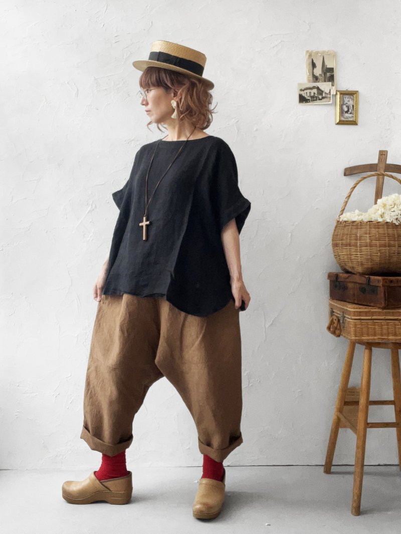 画像9: MARCHE' DE SOEUR／サルエルポケットパンツ・アンティークブラウン (9)