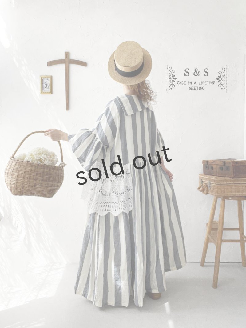 画像2: shizuka's/アンティークレースのセーラー襟ワンピース・B (2)