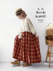 画像1: MARCHE' DE SOEUR／ギャザーポケットワンピース・生成り×赤チェック (1)