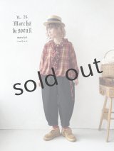 MARCHE' DE SOEUR／フローフリルの長袖プルオーバー・赤チェック