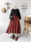 画像2: MARCHE' DE SOEUR／ギャザーポケットワンピース・黒×赤チェック (2)