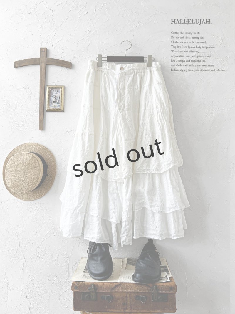 画像2: HALLELUJAH／9,Pantelon Etagee ティアードパンツ・off-white (2)