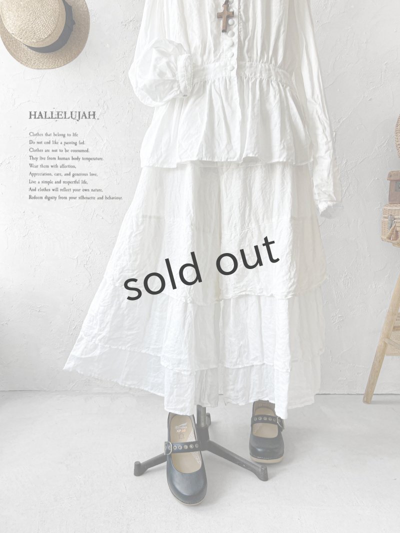 画像9: HALLELUJAH／9,Pantelon Etagee ティアードパンツ・off-white (9)