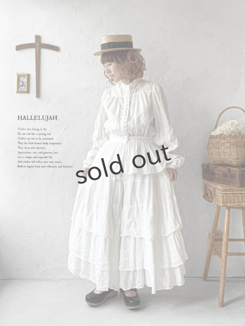 画像21: HALLELUJAH／9,Pantelon Etagee ティアードパンツ・off-white (21)
