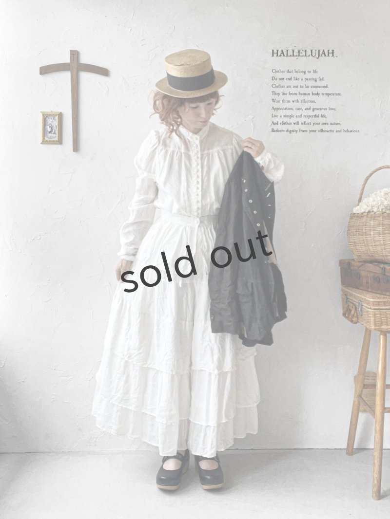 画像1: HALLELUJAH／9,Pantelon Etagee ティアードパンツ・off-white (1)