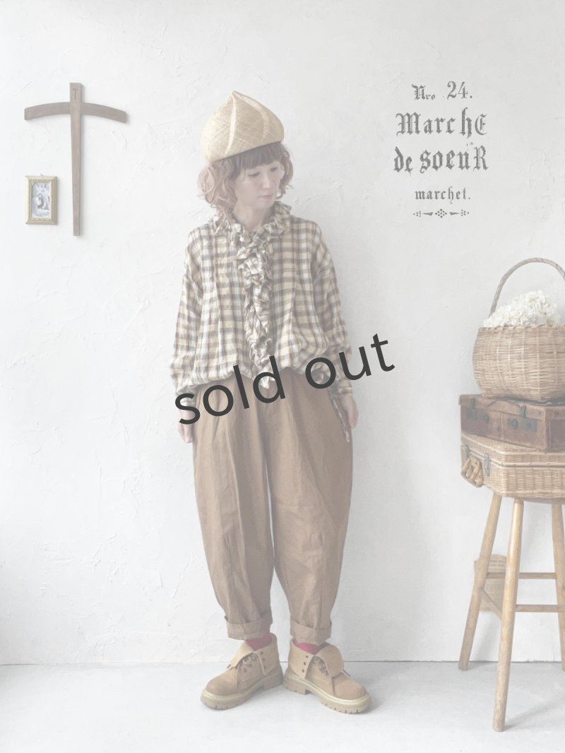 画像13: MARCHE' DE SOEUR／フローフリルの長袖プルオーバー・メープルチェック (13)