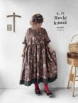 画像1: MARCHE' DE SOEUR／スキッパーギャザーワンピース・ブラウンローズ (1)
