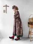 画像15: MARCHE' DE SOEUR／スキッパーギャザーワンピース・ブラウンローズ (15)