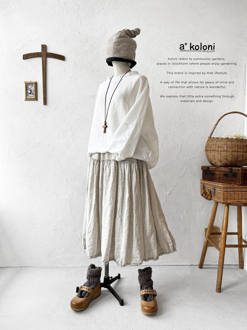 画像7: a+koloni／リネンバルーンプルオーバー・オフ (7)