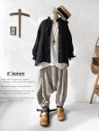 画像1: a+koloni／リネンWガーゼフロントフリルブラウス・ブラック (1)