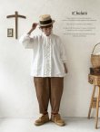 画像10: a+koloni／リネンフロントフリルブラウス・チャコール (10)