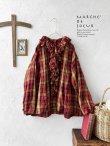 画像1: MARCHE' DE SOEUR／フローフリル長袖フレアプルオーバー・赤チェック (1)