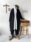 画像3: PERRY/ アンティークレースカラーリネンコート・黒 (3)