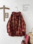 画像1: MARCHE' DE SOEUR／フローフリル７分袖バルーンプルオーバー・赤チェック (1)