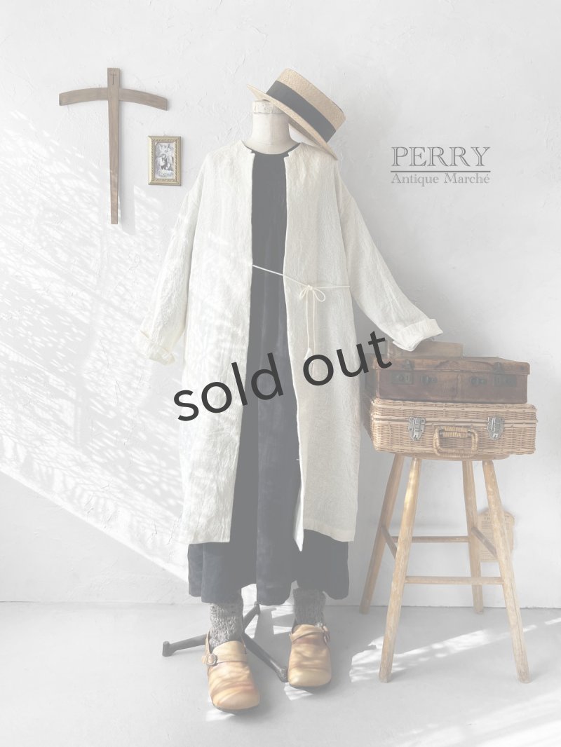 画像1: PERRY/ ジャガードリネンロングコート・オフ (1)