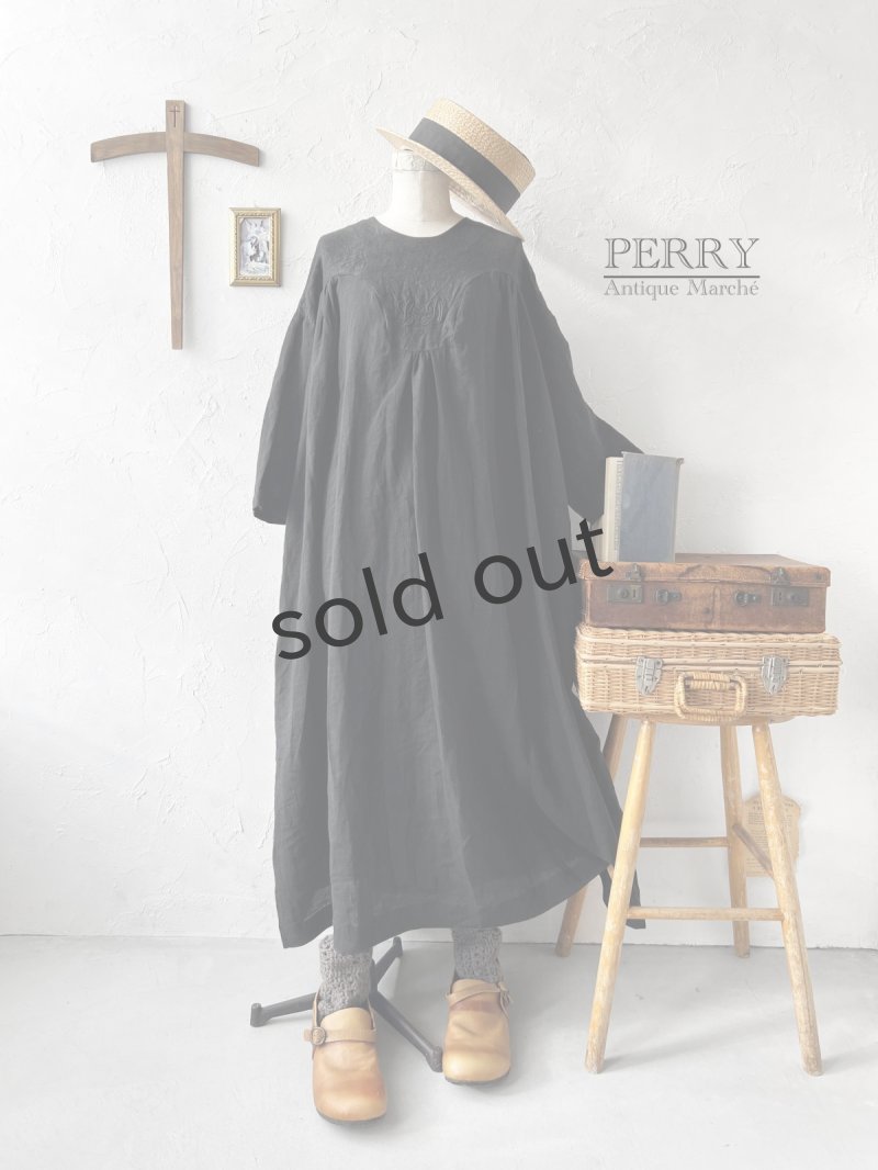 画像2: PERRY/ モノグラムヴィンテージワンピース・黒 (2)