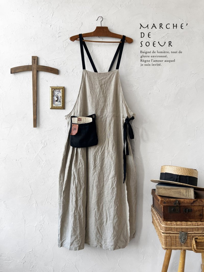 画像2: MARCHE' DE SOEUR／種蒔のエプロン・生成り (2)