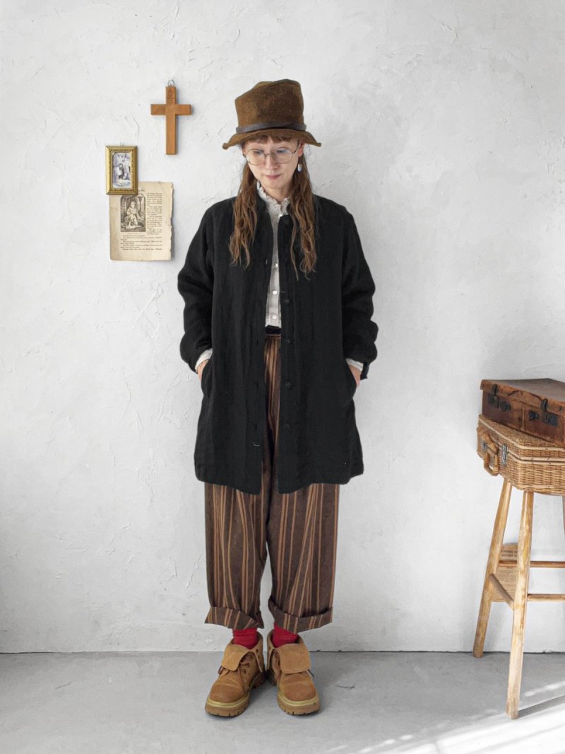 画像11: MARCHE' DE SOEUR／サルエルポケットパンツ・ブラウンストライプ (11)