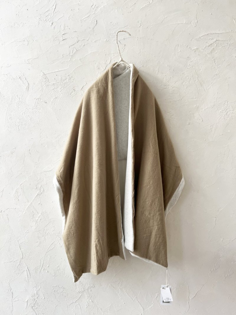 画像3: seasew.／903 ウール×コットンパイル大判ストール・ベージュ (3)