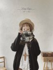 画像1: sleep slope/ウールガーゼのスヌード・モノトーンチェック (1)