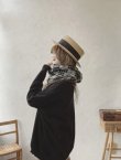 画像2: sleep slope/ウールガーゼのスヌード・モノトーンチェック (2)
