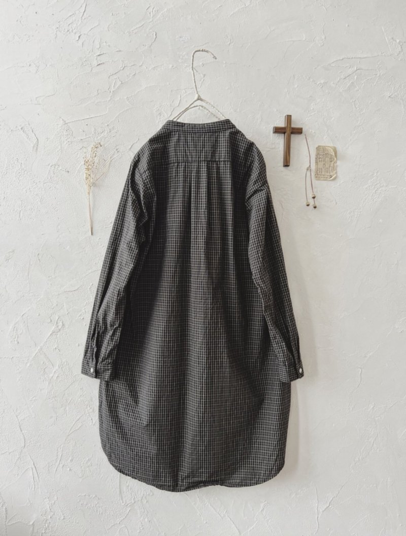 画像5: seasew.／306 オーガニックコットン シャツチュニック・チャコールチェック (5)