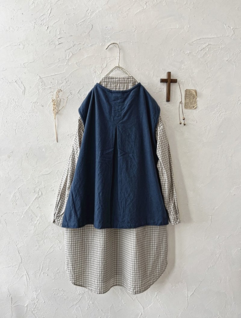 画像3: seasew.／302 コットンフランネルベスト・ブルー (3)