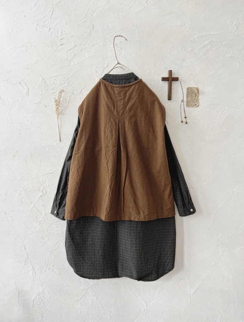 画像3: seasew.／302 コットンフランネルベスト・ブラウン (3)