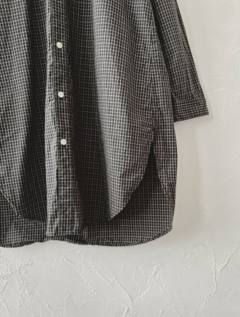 画像3: seasew.／306 オーガニックコットン シャツチュニック・チャコールチェック (3)