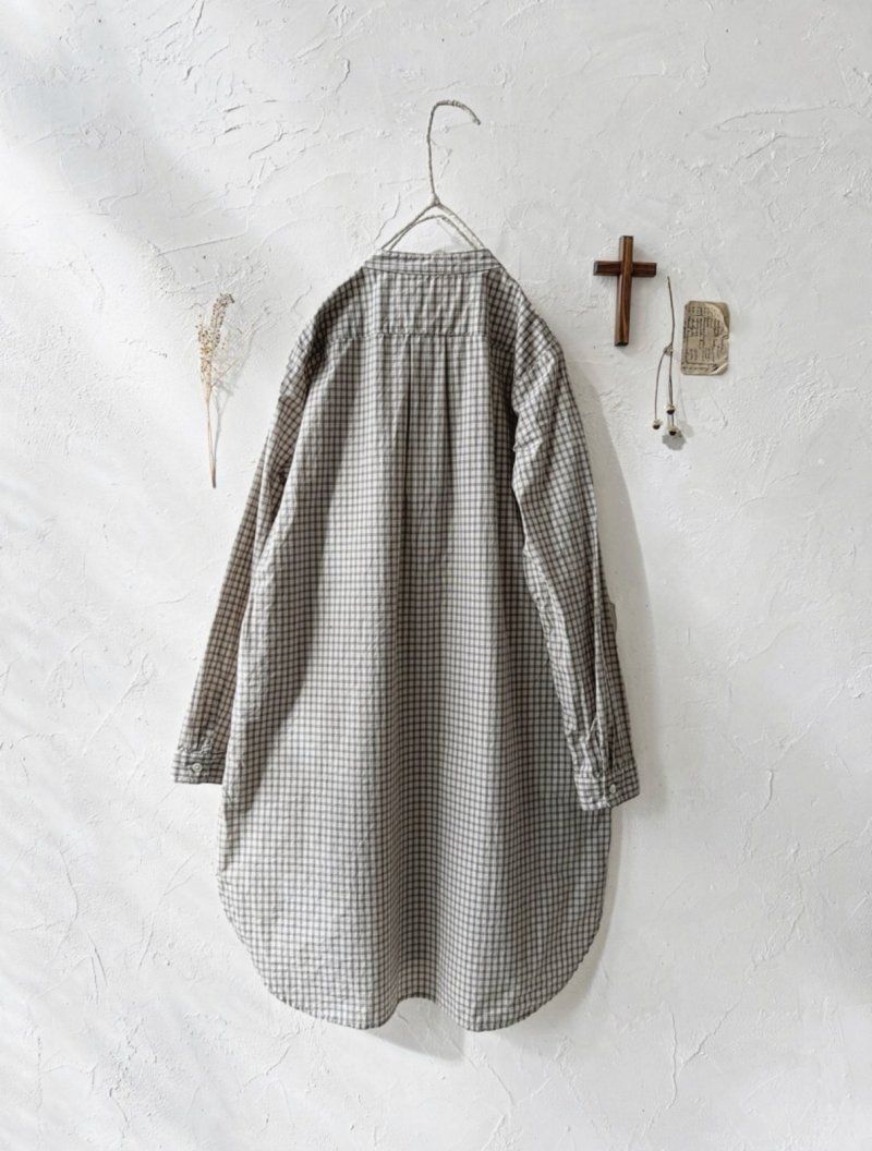 画像6: seasew.／306 オーガニックコットン シャツチュニック・オフチェック (6)