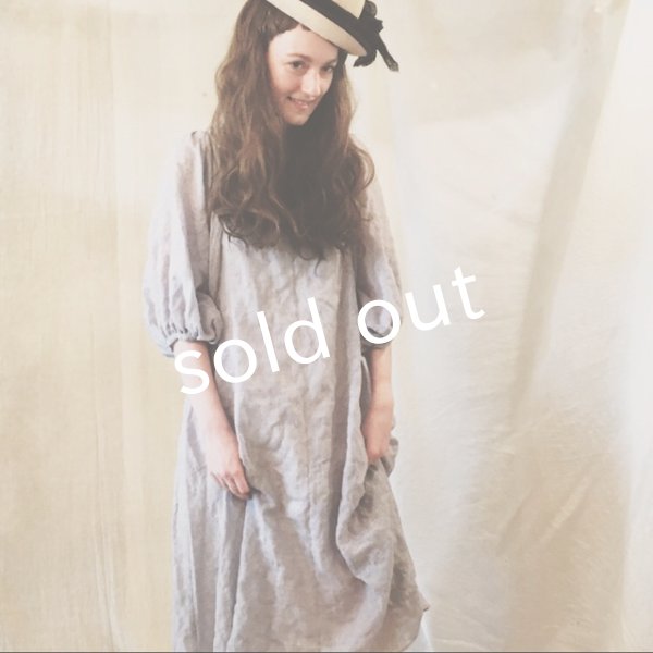 画像5: [pollenbienco] バルーン袖のＡラインワンピース／glay (5)