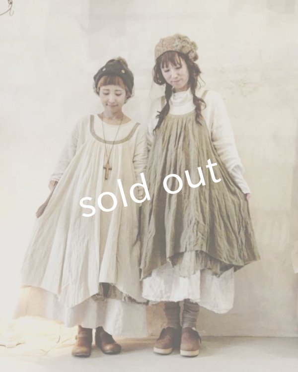 画像5: pollenbienco／リバーシブルギャザーワンピース・若草 (5)