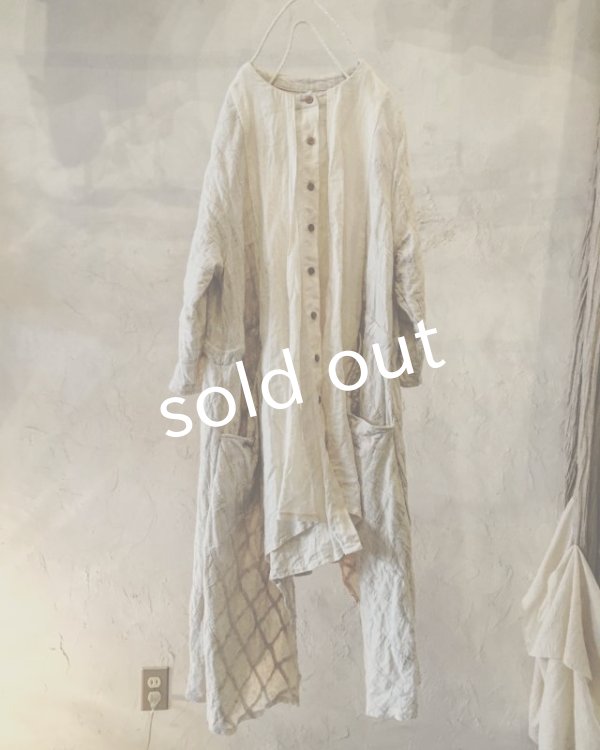 画像9: pollenbienco／マルシェワンピース・生成りと紅茶 (9)