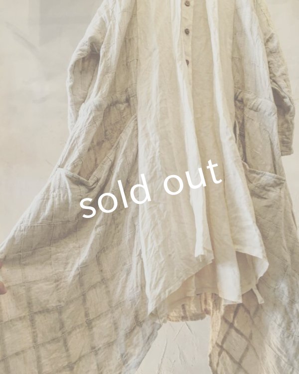 画像11: pollenbienco／マルシェワンピース・生成りと紅茶 (11)