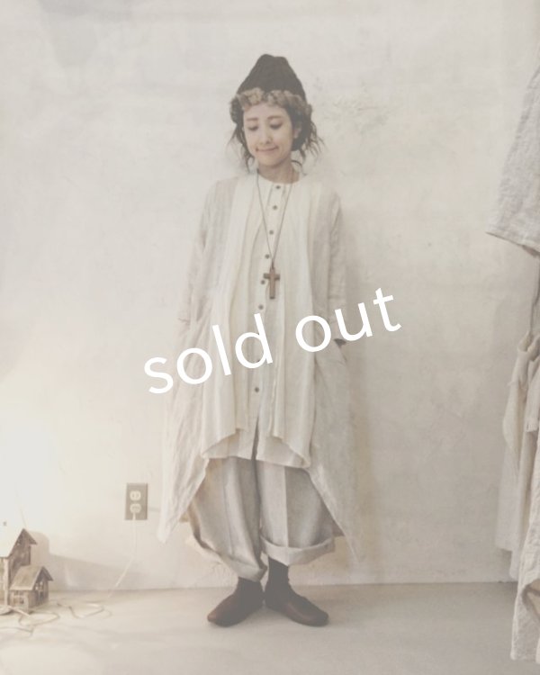 画像7: pollenbienco／マルシェワンピース・生成りと紅茶 (7)