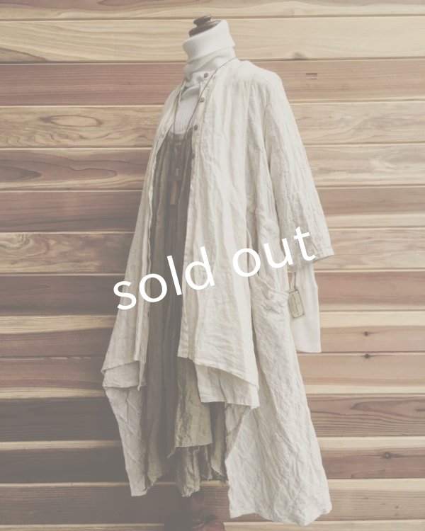 画像2: pollenbienco／マルシェワンピース・生成りと紅茶 (2)