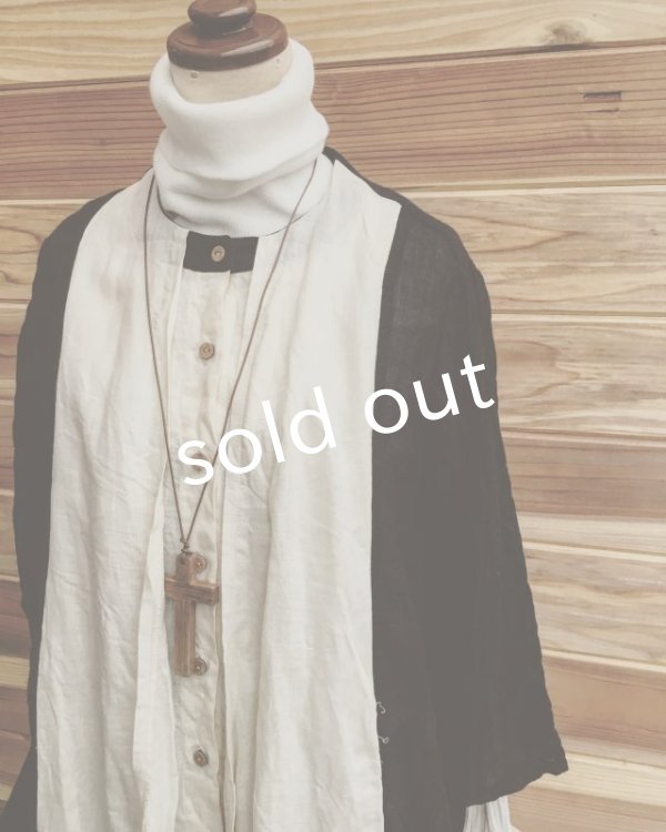 画像4: pollenbienco/マルシェワンピース・生成りと黒 (4)